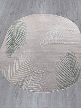 Овальный ковер зеленый LIMAN-A F167 GRAY-D.GREEN Овал
