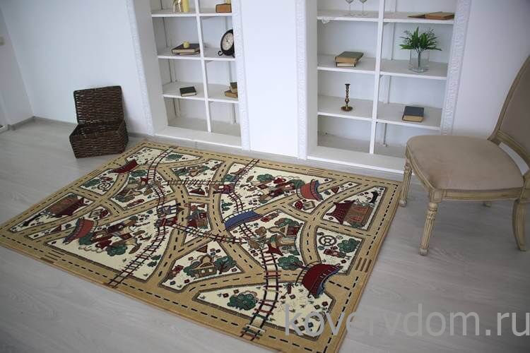 Детский ковер Веселые дорожки бежевый Детский ковер Веселые дорожки бежевый