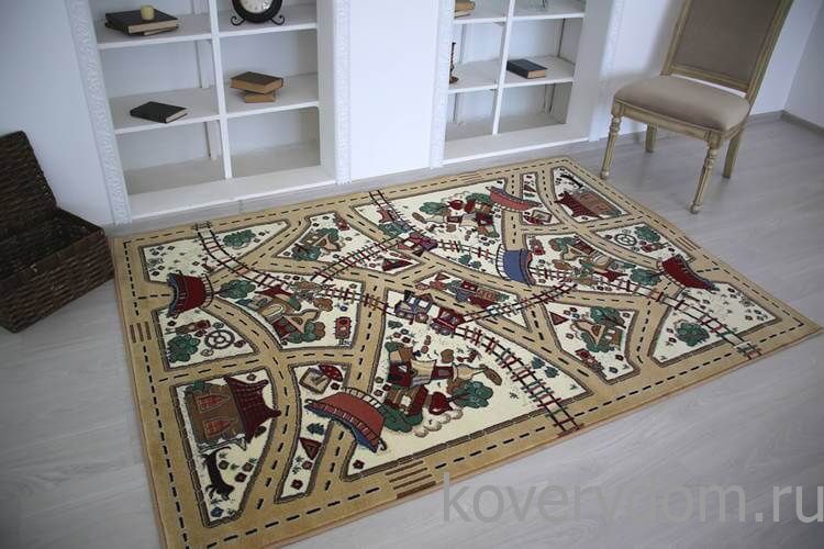 Детский ковер Веселые дорожки бежевый Детский ковер Веселые дорожки бежевый