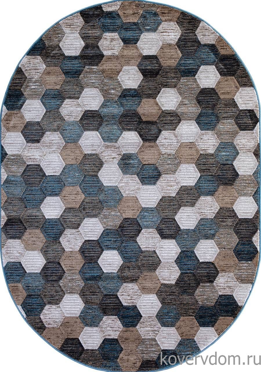 Ковер MATRIX D579 BEIGE-BLUE Овал