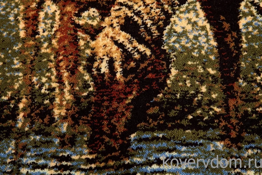 Шерстяной пейзажный ковер Hunnu 6S1027 82 водопой