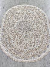 Ковер из Турции из полипропилена MOSSO 27239A CREAM / NAVY Овал